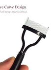 Black Pink Eyelash Curler & Lash Separator – Foldable Mascara Comb Beauty Tool