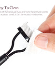 Black Pink Eyelash Curler & Lash Separator – Foldable Mascara Comb Beauty Tool