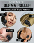 Men's Beard Growth Roller Kit – Microneedle Roller with Nourishing Anti Hair Loss Serum