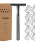 Double Edge Safety Razor – Classic Men's Shaving Razor (Black/Silver)