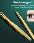 Stainless Steel Eyelash Extension Tweezers – Precision Curved & Straight with Ergonomic Handle