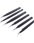 6-Piece Anti-Static ESD Tweezers Set – Precision Curved & Straight Tools