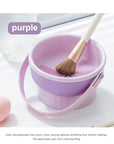 All-in-One Makeup Brush Cleaner Bowl – Wash, Dry & Storage Rack for Brushes & Sponges