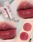 Gege Bear Velvet Matte Lip Mud – Waterproof Non-Stick Coral Red & Nude Lip Tint