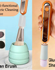 2-in-1 Electric Makeup Brush Cleaner & Lash Glue Shaker – USB Rapid Drying Washing Machine