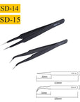 2/6-Piece ESD Anti-Static Precision Tweezers Set – Stainless Steel for Electronics & Soldering