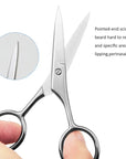 4-Piece Beard Trimmer Kit – Stainless Steel Scissors, Wood Comb & Storage Bag