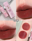 Gege Bear Velvet Matte Lip Mud – Waterproof Non-Stick Coral Red & Nude Lip Tint