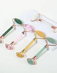Jade Roller & Gua Sha Facial Tool Set – Reduces Puffiness for Face, Neck & Eyes