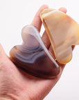 Grey Agate Jade Roller & Gua Sha Scraper – Natural Face & Body Massager