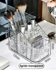 Clear Acrylic Makeup Organizer – Vanity Cosmetic Storage Box with Lipstick Holder