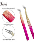 IWYBBeauty Colored Eyelash Extension Tweezers – High-Precision Anti-Static Stainless Steel