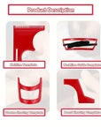 4-Piece Beard Shaping & Styling Tool Kit – Grooming Guide, Comb & Bristle Brush