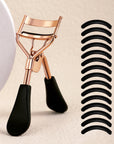 Portable Eyelash Curler with 15 Silicone Pads – Stainless Steel Extension & Curling Tool