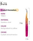 IWYBBeauty Colored Eyelash Extension Tweezers – High-Precision Anti-Static Stainless Steel