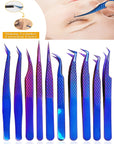 False Eyelash Tweezers – Curved Strip Lash & Eyebrow Hair Clip for Nail Art & Makeup