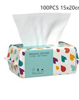100-Count Disposable Cotton Face Towels – Soft Dry Cleansing Wipes for Skin Care
