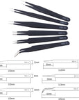 2/6-Piece ESD Anti-Static Precision Tweezers Set – Stainless Steel for Electronics & Soldering