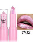 Metallic Pink Glitter Lipstick – Long-Lasting High Shine Diamond Nude Shimmer