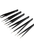 2/6-Piece ESD Anti-Static Precision Tweezers Set – Stainless Steel for Electronics & Soldering