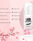 Eyelash Extension Shampoo Kit – 100ml Foaming Lash Cleanser with Brush & Mascara Wand