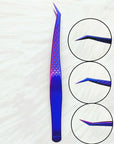False Eyelash Tweezers – Curved Strip Lash & Eyebrow Hair Clip for Nail Art & Makeup