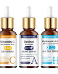 HISENRAIN Vitamin C & Retinol + Hyaluronic Acid Serum Duo – Anti-Aging Brightening Set
