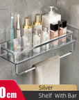 Bathroom Shower Storage Rack – 30-50cm Silver Space Aluminium Shampoo Holder Shelf