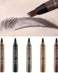Waterproof Microblading Eyebrow Pencil – 4-Split Head Brow Pen in 5 Colors