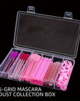 Clear 6-Compartment Eyelash Extension Storage Box – Snap Lid Makeup Organizer