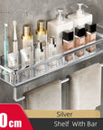Bathroom Shower Storage Rack – 30-50cm Silver Space Aluminium Shampoo Holder Shelf