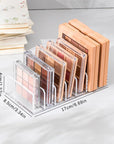 7-Compartment Clear Makeup Organizer Box – Stackable Cosmetic Display Shelf