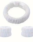 Face Wash Headband & Wrist Washband Set – Scrunchie Cuffs for Women & Girls