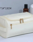 PU Leather Hanging Toiletry Bag – Large Dopp Kit for Men & Women