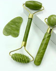 Natural Jade Roller & Gua Sha Scraping Board – Anti-Wrinkle Facial Lift Tool