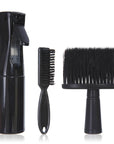 3-Piece Barber Haircut Kit – Beard Brush, Neck Duster & Water Spray Bottle
