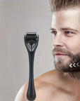 Men's Beard Growth Roller Kit – Microneedle Roller with Nourishing Anti Hair Loss Serum
