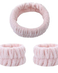 Face Wash Wristband & Headband Set – Absorbent Waterproof Wristbands for Women