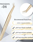 CoMango Wood Grain Anti-Slip Eyelash Extension Tweezers – Premium Gold Stainless Steel