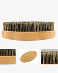 5-Piece Beard Brush & Styling Kit – Boar Bristle Brush, Wood Comb & Scissors