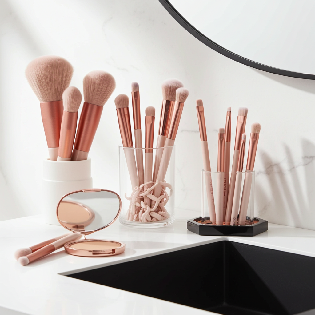 Professional Makeup Brush Set – Multi-Color Complete Cosmetic Brush Collection with Bag