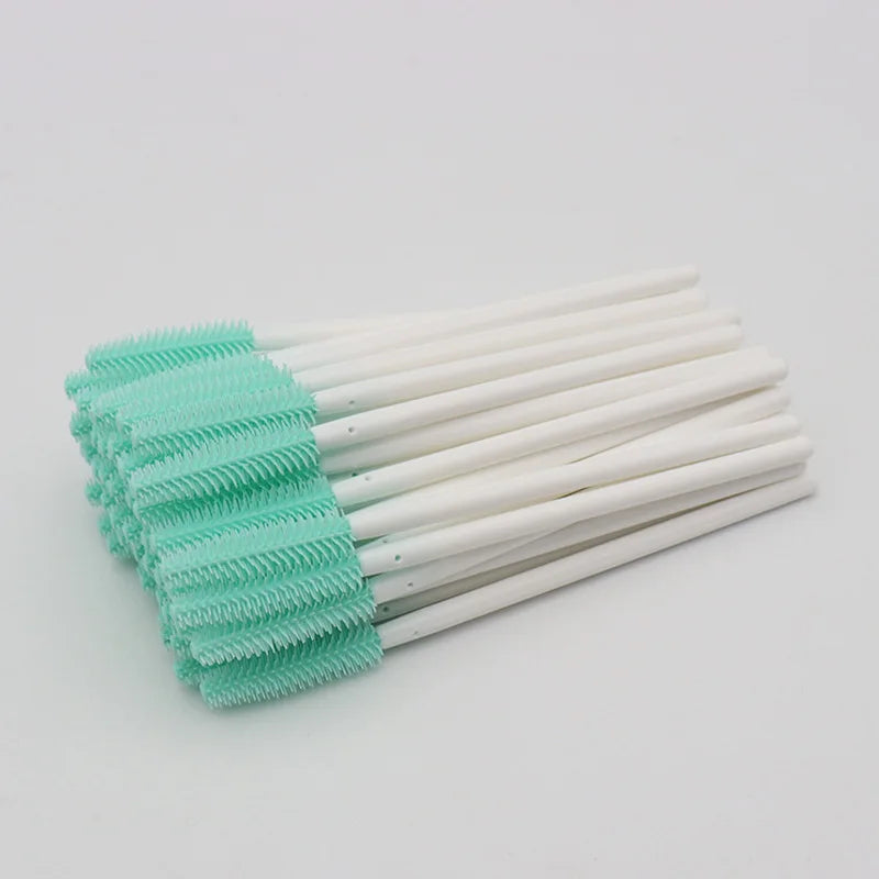 Disposable Silicone Mascara Wand Brushes – 100-Pack Eyelash Extension Spoolie Set