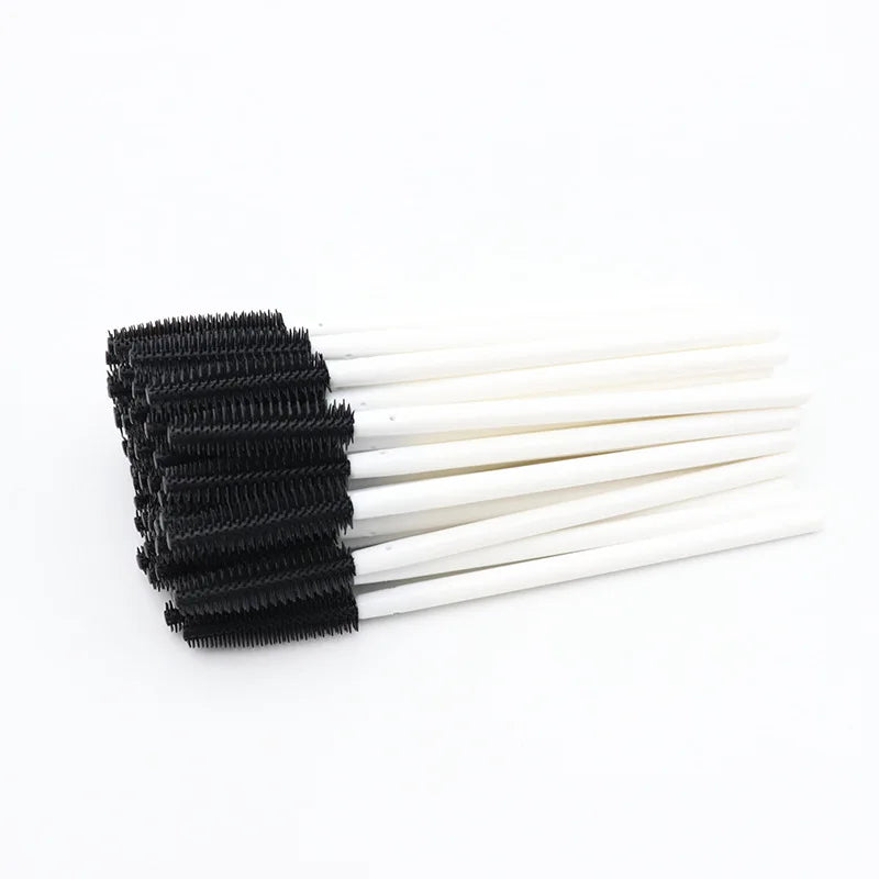 Disposable Silicone Mascara Wand Brushes – 100-Pack Eyelash Extension Spoolie Set