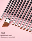 Jessup Ultra-Thin Eyebrow Brush – Precision Tapered Lash Line Makeup Brush (S142)