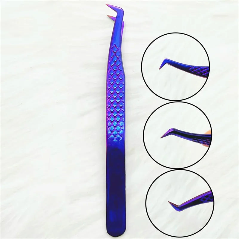 False Eyelash Tweezers – Curved Strip Lash &amp; Eyebrow Hair Clip for Nail Art &amp; Makeup