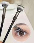 Sunflower Angled Fan-Shape Lash Brush – Fine Mascara & Natural Professional Beauty Tool