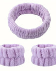 Face Wash Headband & Wrist Washband Set – Scrunchie Cuffs for Women & Girls