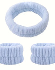 Face Wash Headband & Wrist Washband Set – Scrunchie Cuffs for Women & Girls