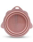 Seashell Makeup Brush Cleaning Mat – Universal Scrubber Pad & Washing Box for Cosmetic Brushes