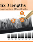 MASSCAKU 1-Second Blooming Eyelash Extensions – 8-20mm Matte Black Volume Lashes